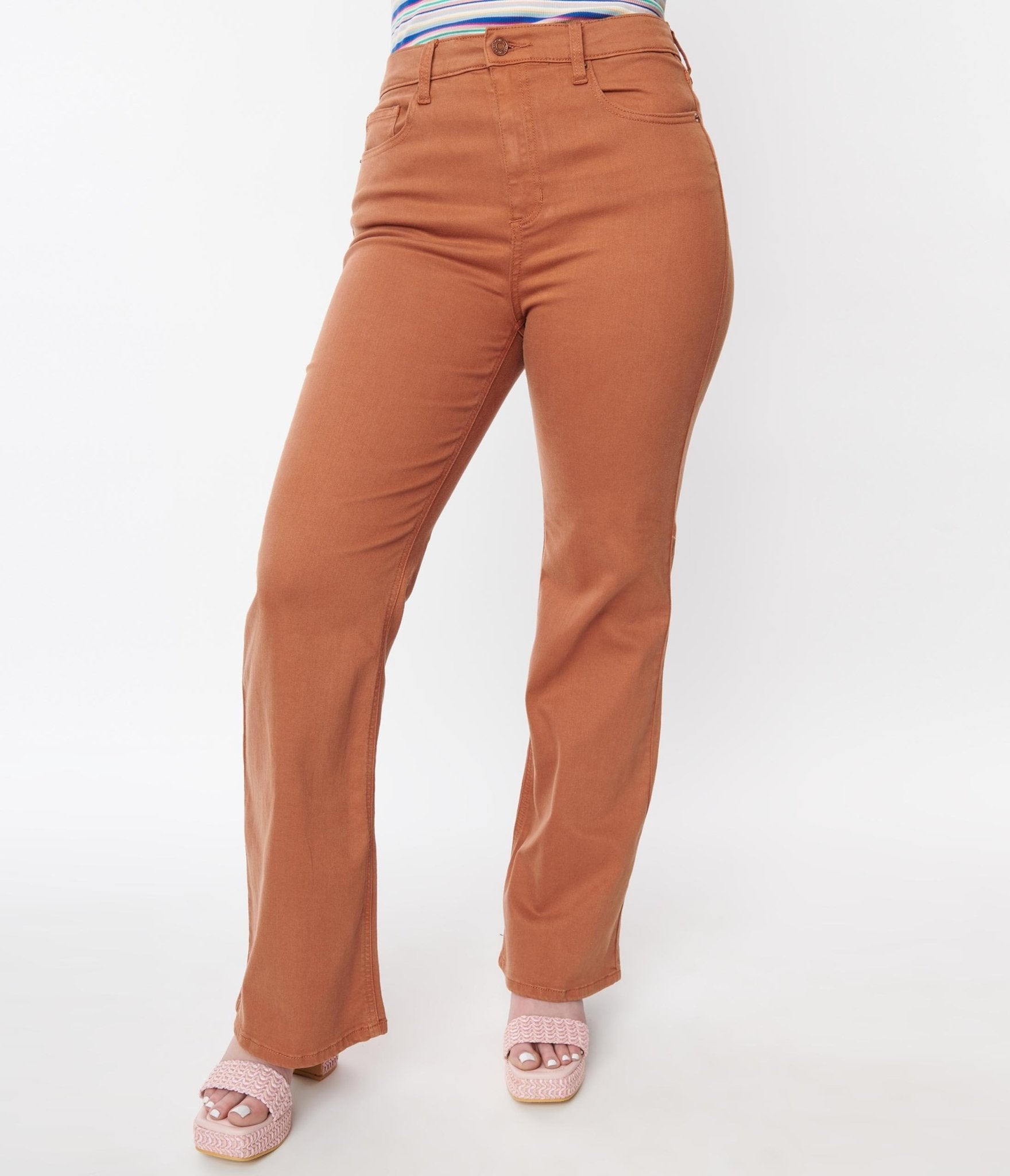 1970s Rust Orange Classic Bootcut Jeans