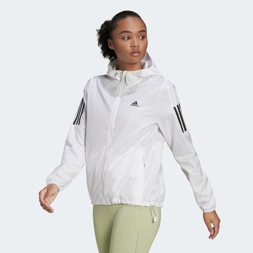 adidas Own The Run Womens Running Jacket Winbreaker Ladies Fitness Coat White