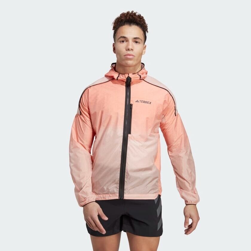 adidas Terrex Agravic Windweave Running Jacket Windbreaker Mens Orange