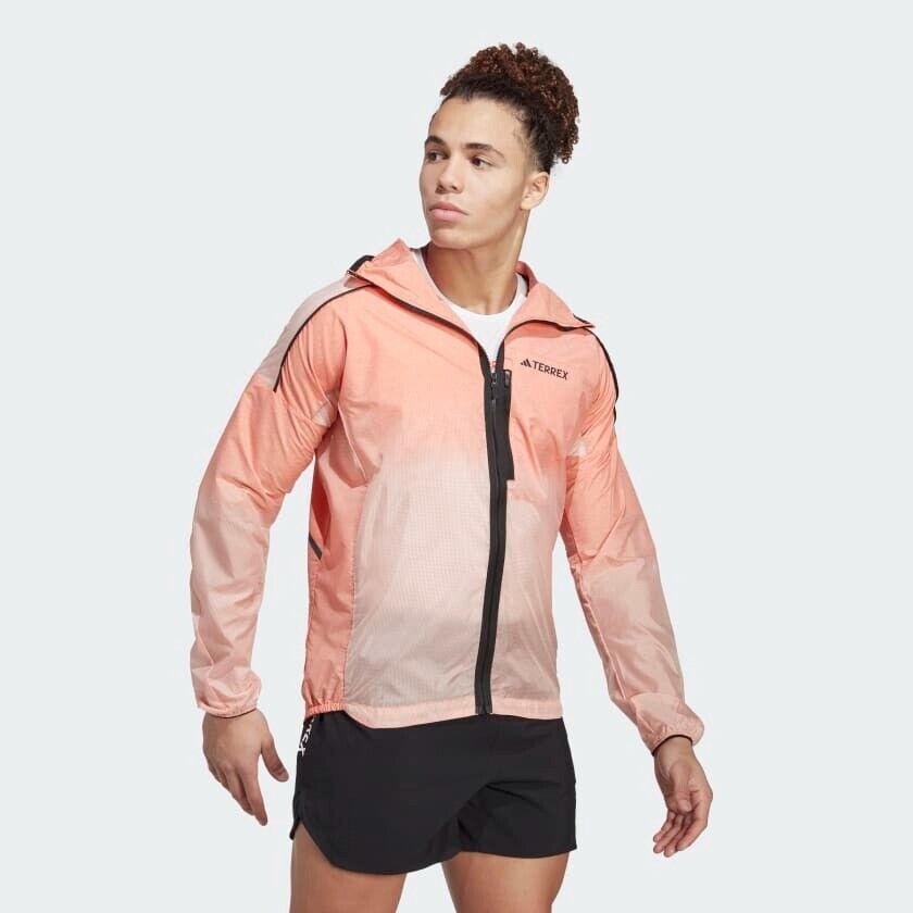 adidas Terrex Agravic Windweave Running Jacket Windbreaker Mens Orange