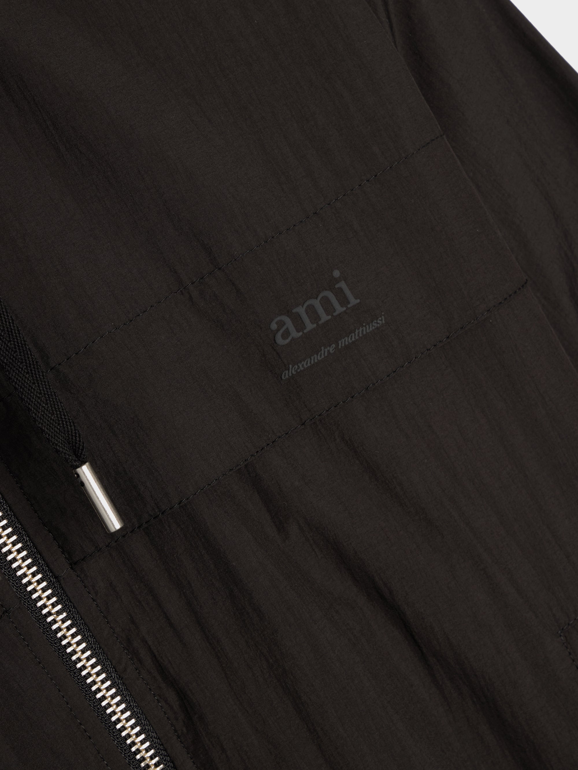 Ami Zipped Windbreaker, Black