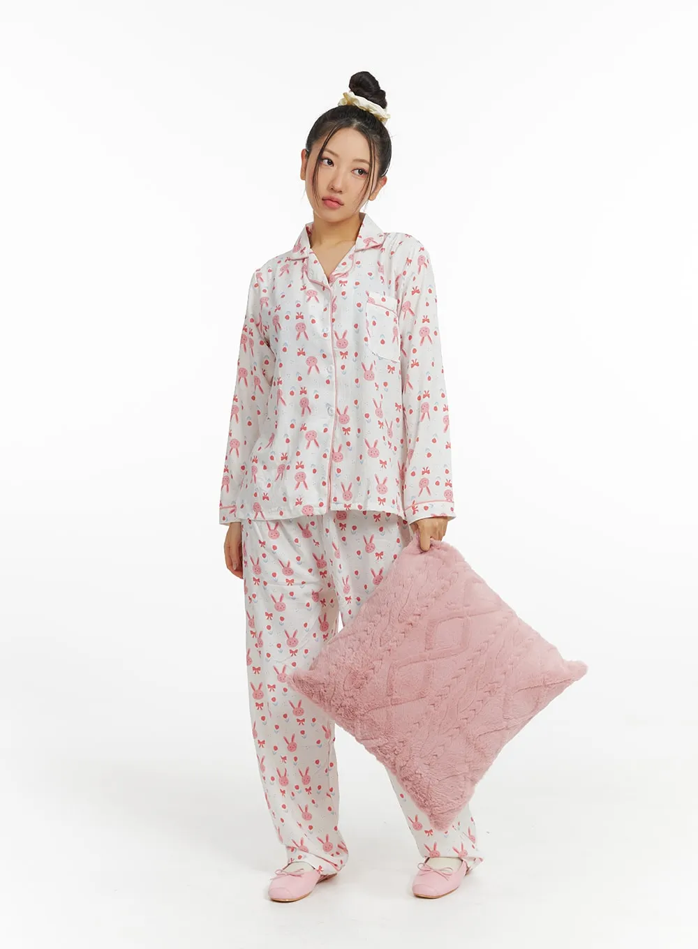 Animal Long Sleeve Graphic Pajama Set IF421