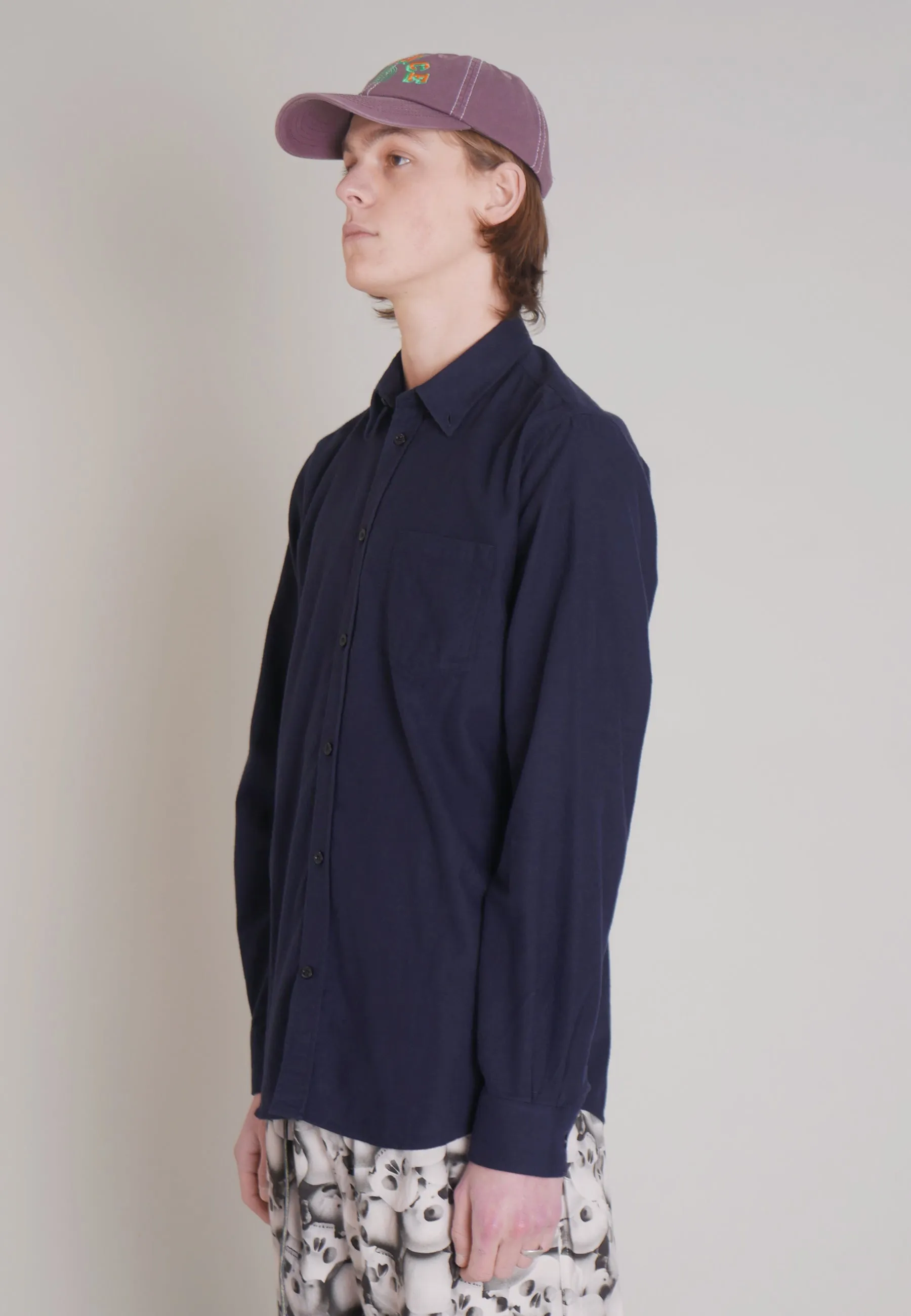 Anton Brushed Flannel - dark navy