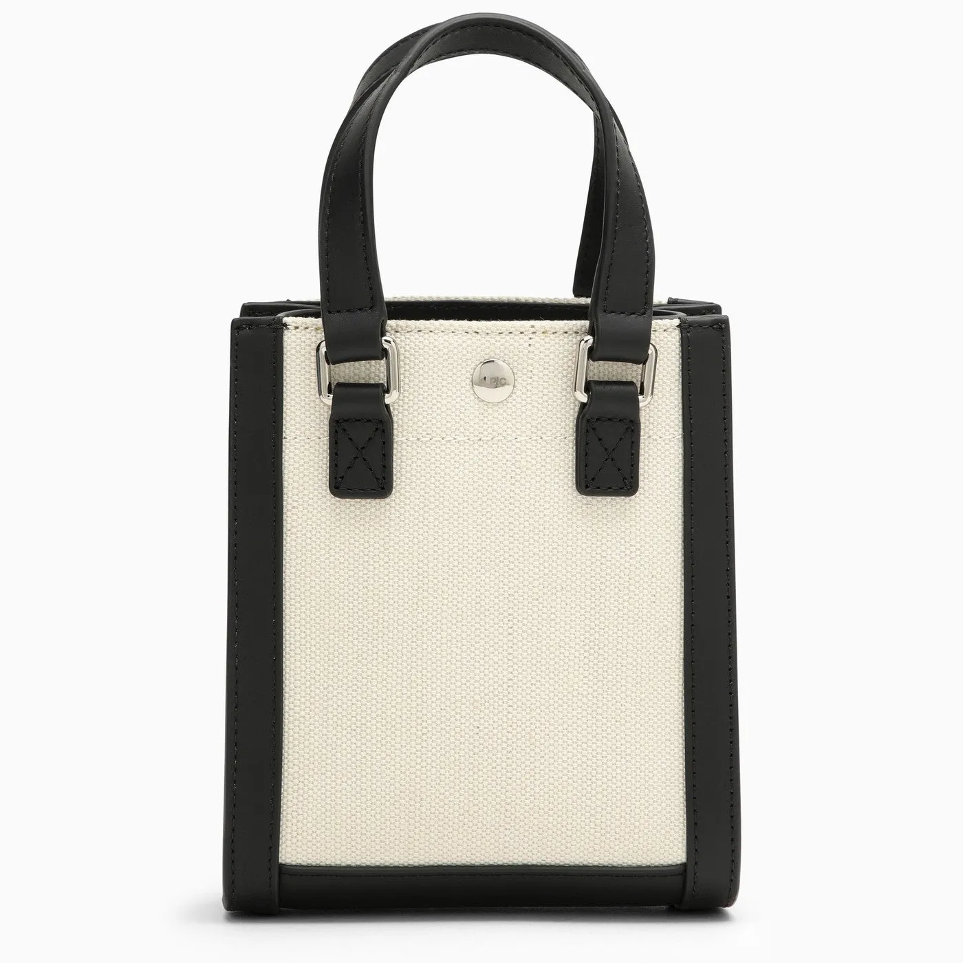 A.P.C.    A.P.C. Camille 2.0 Beige/Black Cotton And Linen Tote Bag