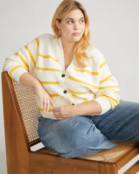 Better-Than-Wool Cardigan - Cream/Sunshine Stripe