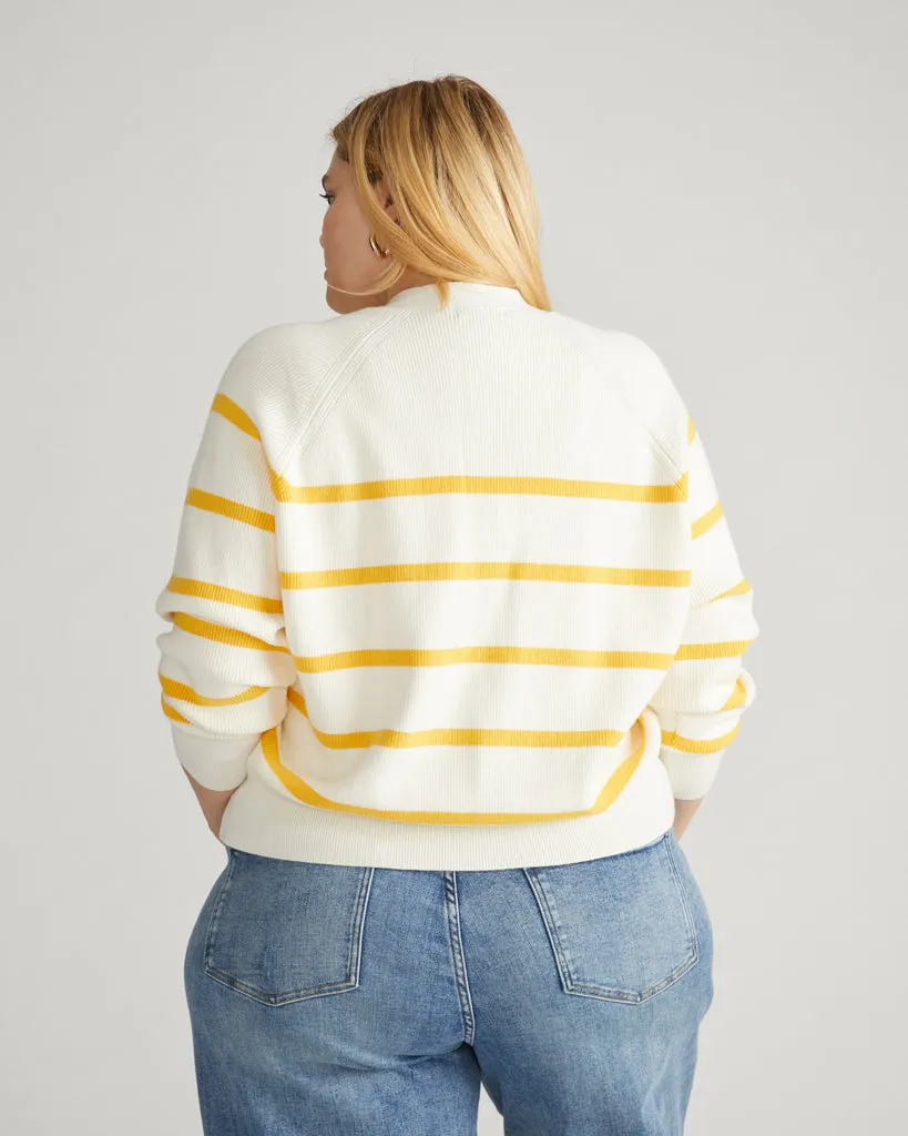 Better-Than-Wool Cardigan - Cream/Sunshine Stripe