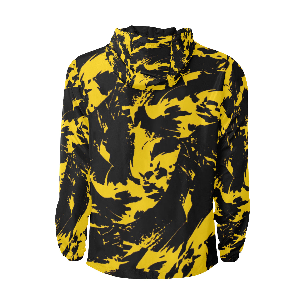 Black and Yellow Paint Splatter Quilted Windbreaker