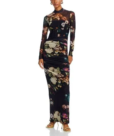 Black Halo Lexington Floral High Neck Gown