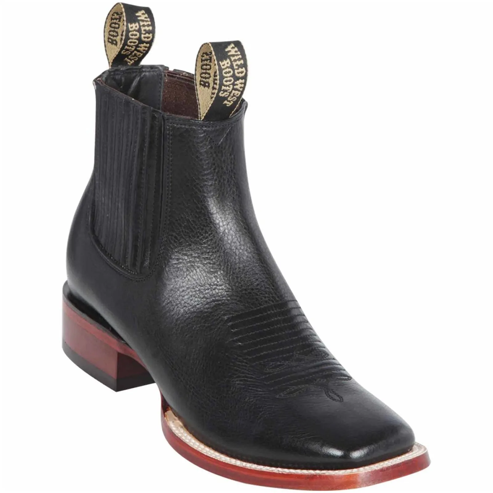 Black Square Toe Ankle Boots