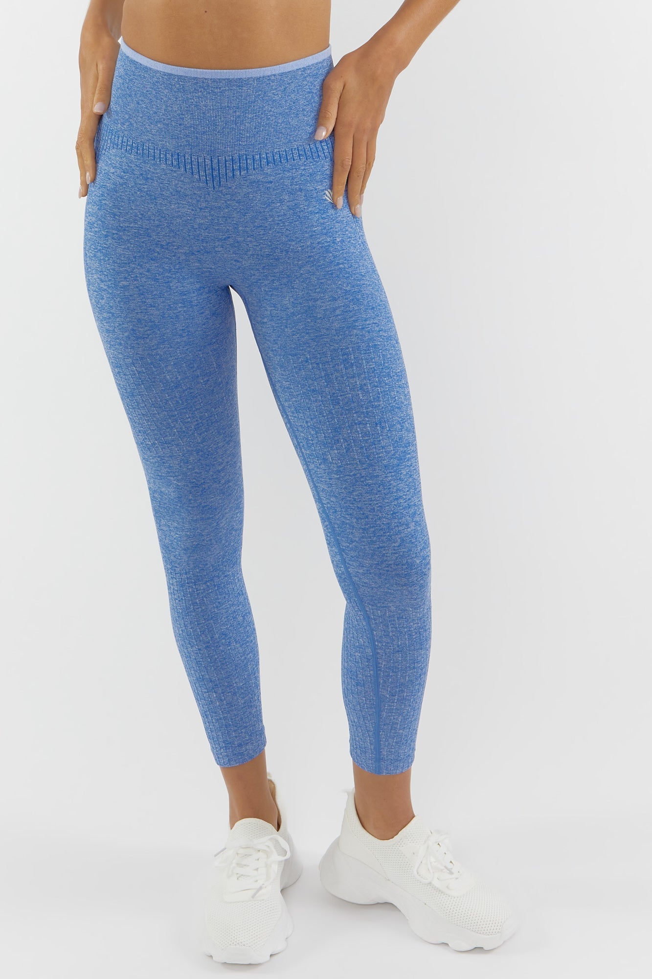 Blue Ribbed Seamless Active Legging