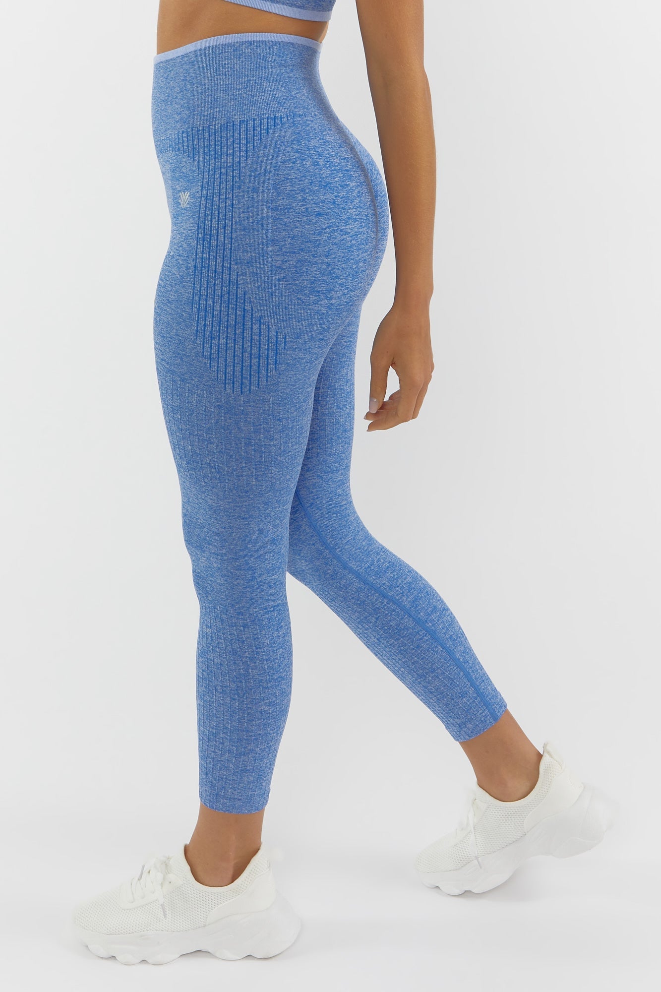 Blue Ribbed Seamless Active Legging