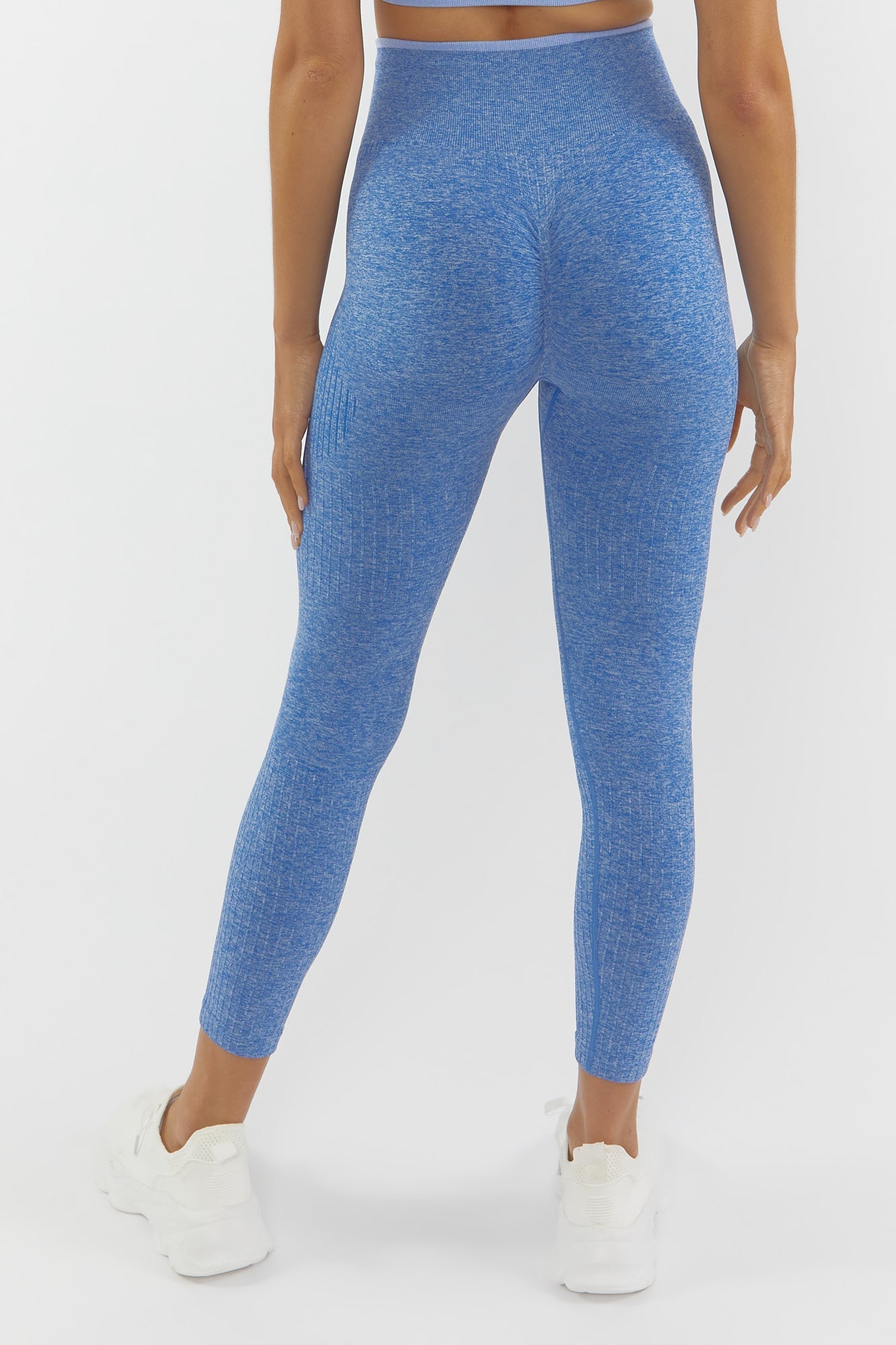 Blue Ribbed Seamless Active Legging