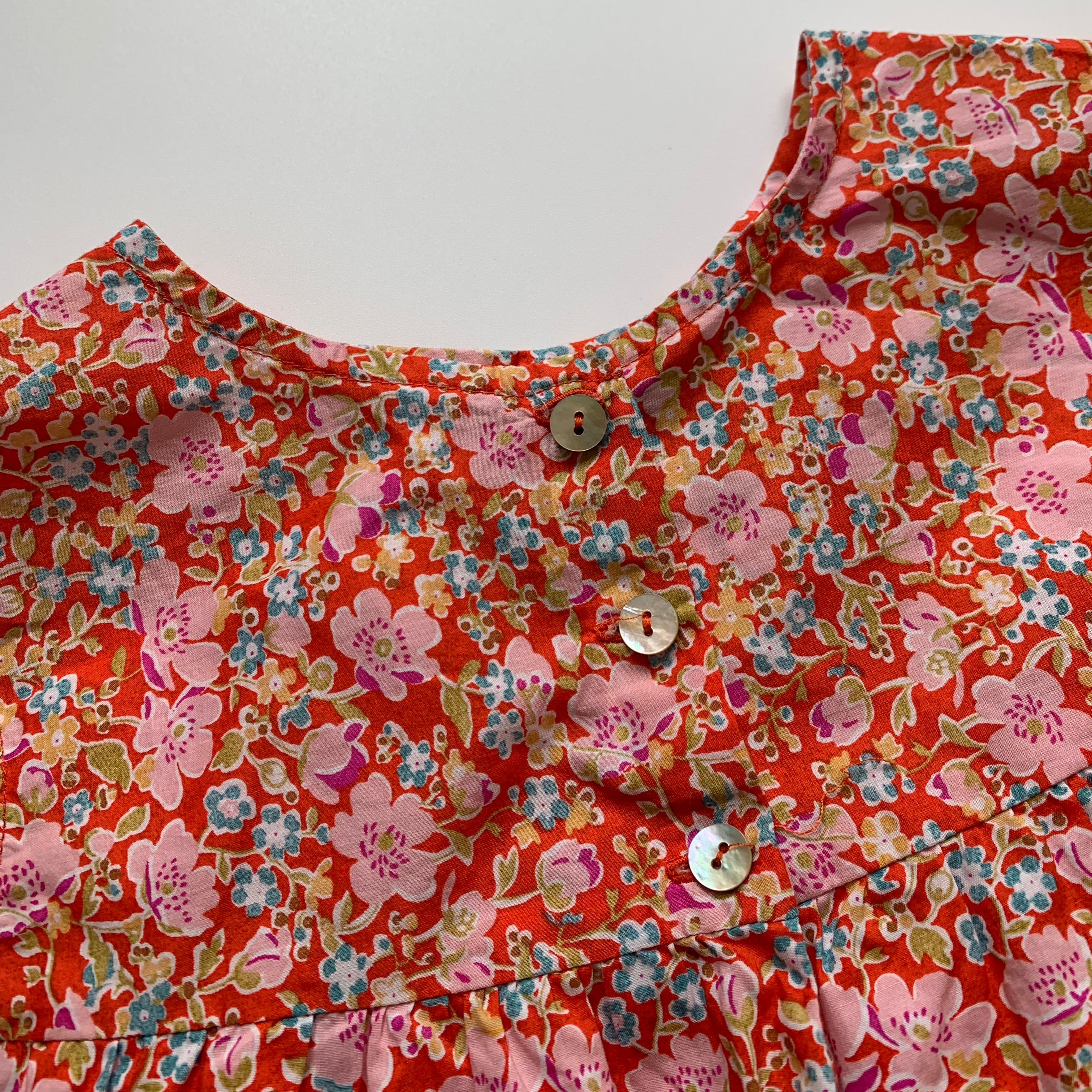 Bonton Red Liberty Print Summer Blouse: 4 Years