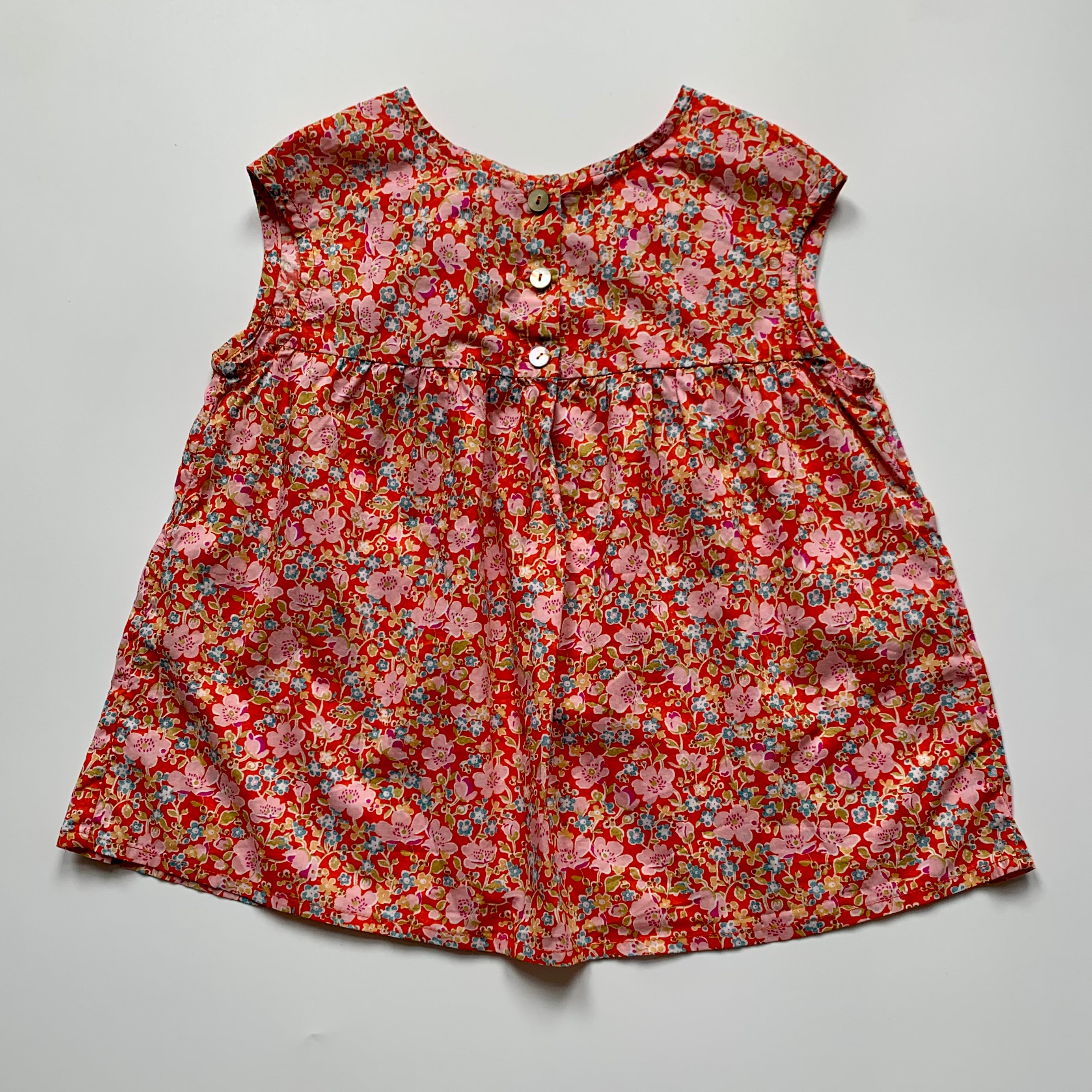 Bonton Red Liberty Print Summer Blouse: 4 Years