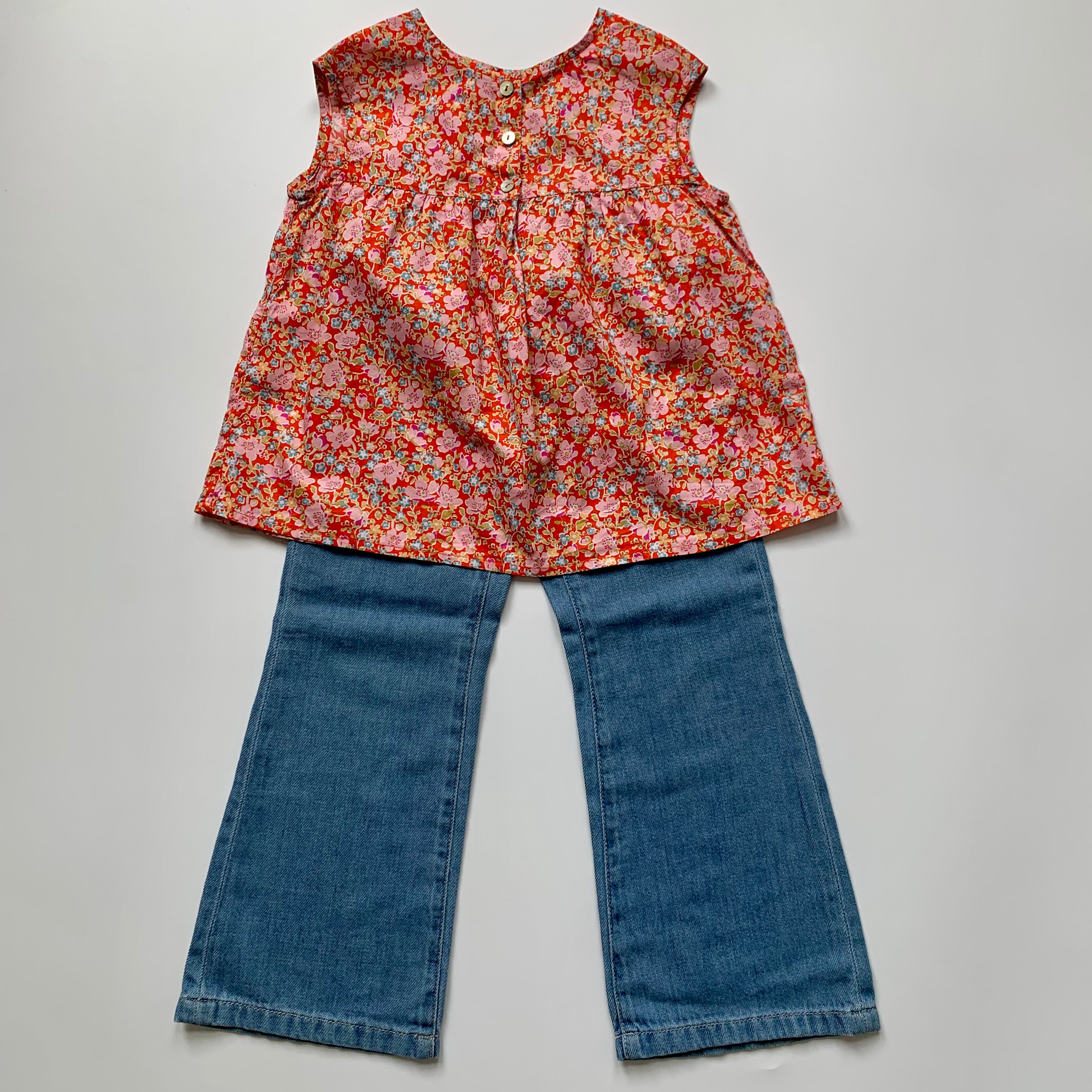 Bonton Red Liberty Print Summer Blouse: 4 Years