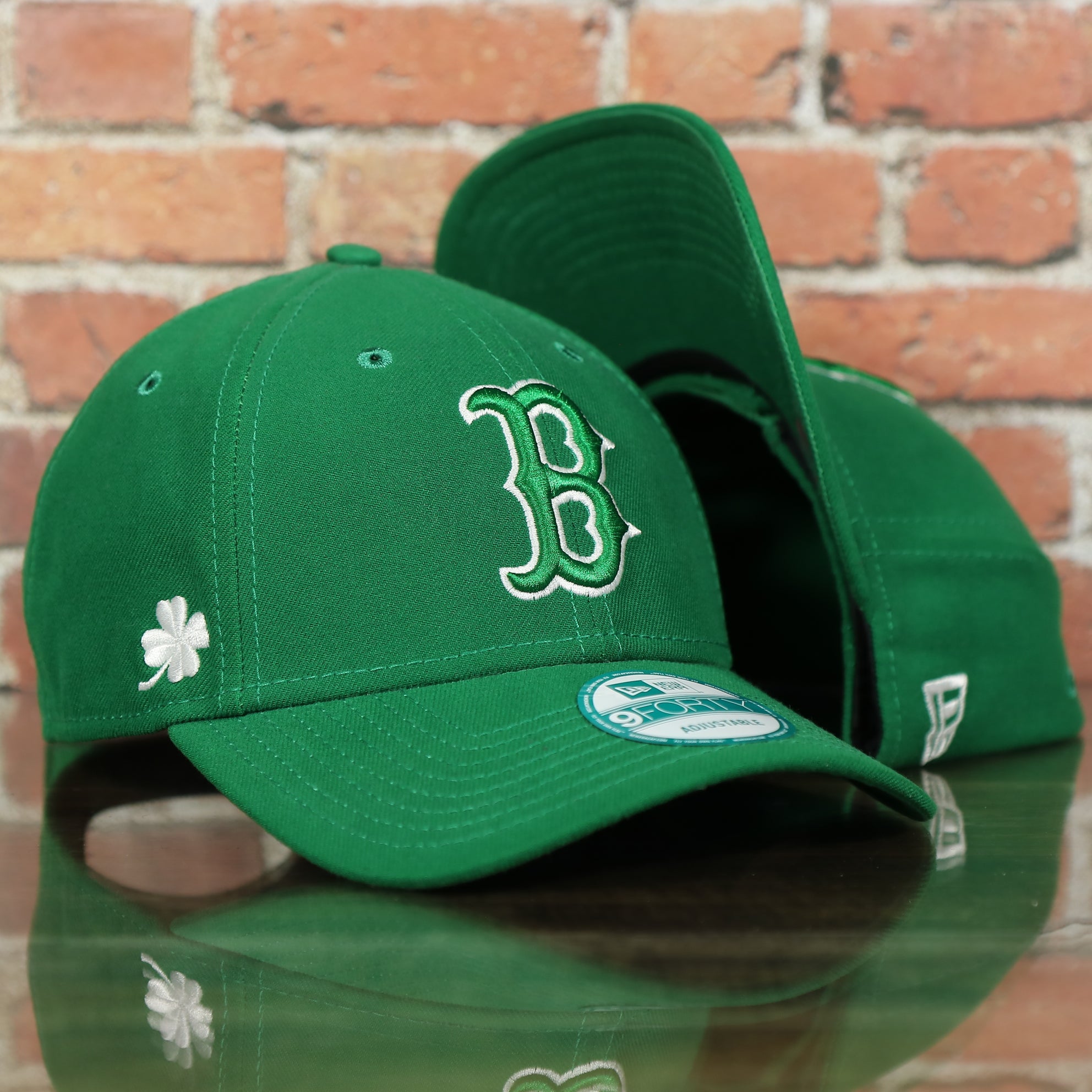 Boston Red Sox ST. Patrick's Dad  Logo Green Bottom Dad Hat | Green Dad Hat