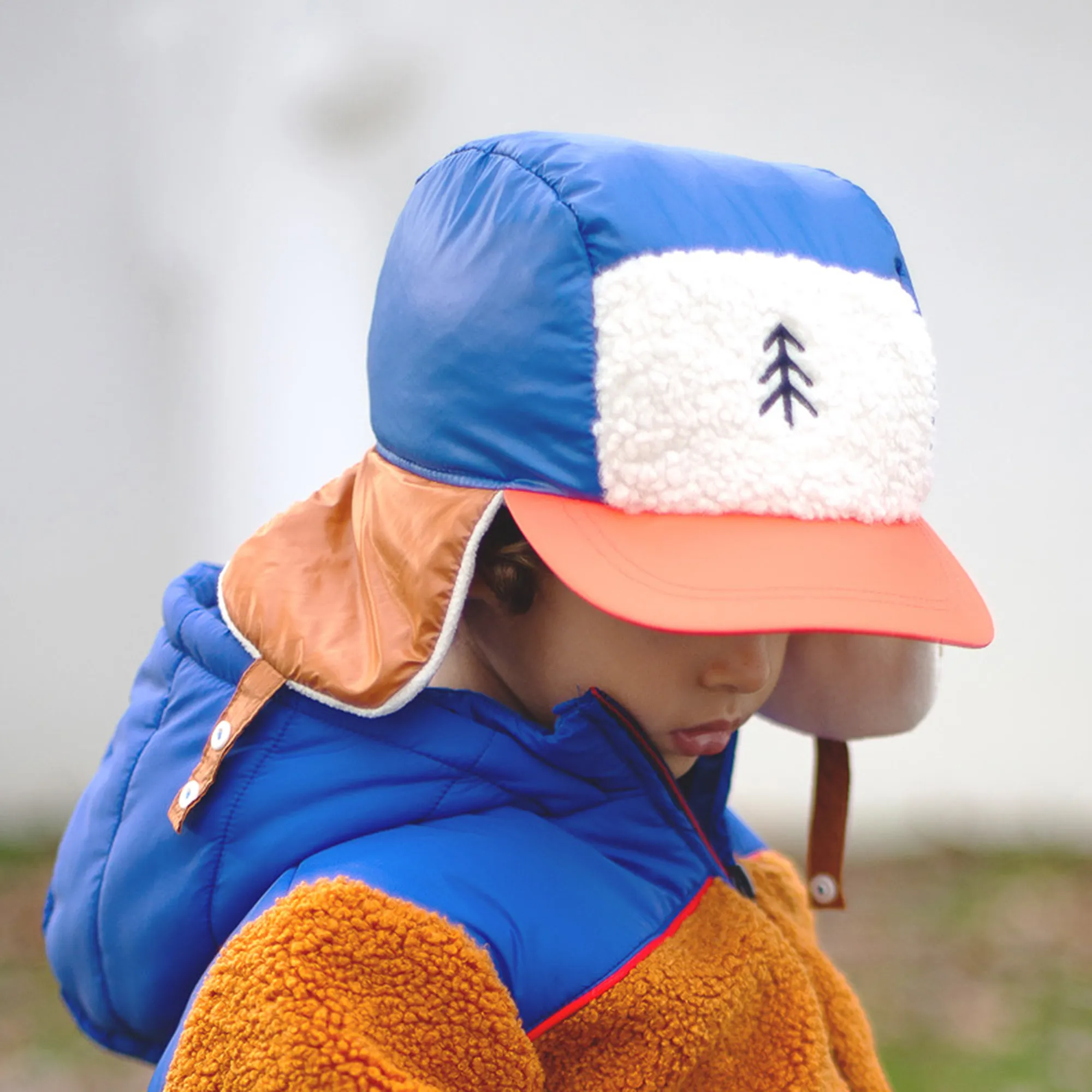 Boys Blue & Orange Fleece Hat