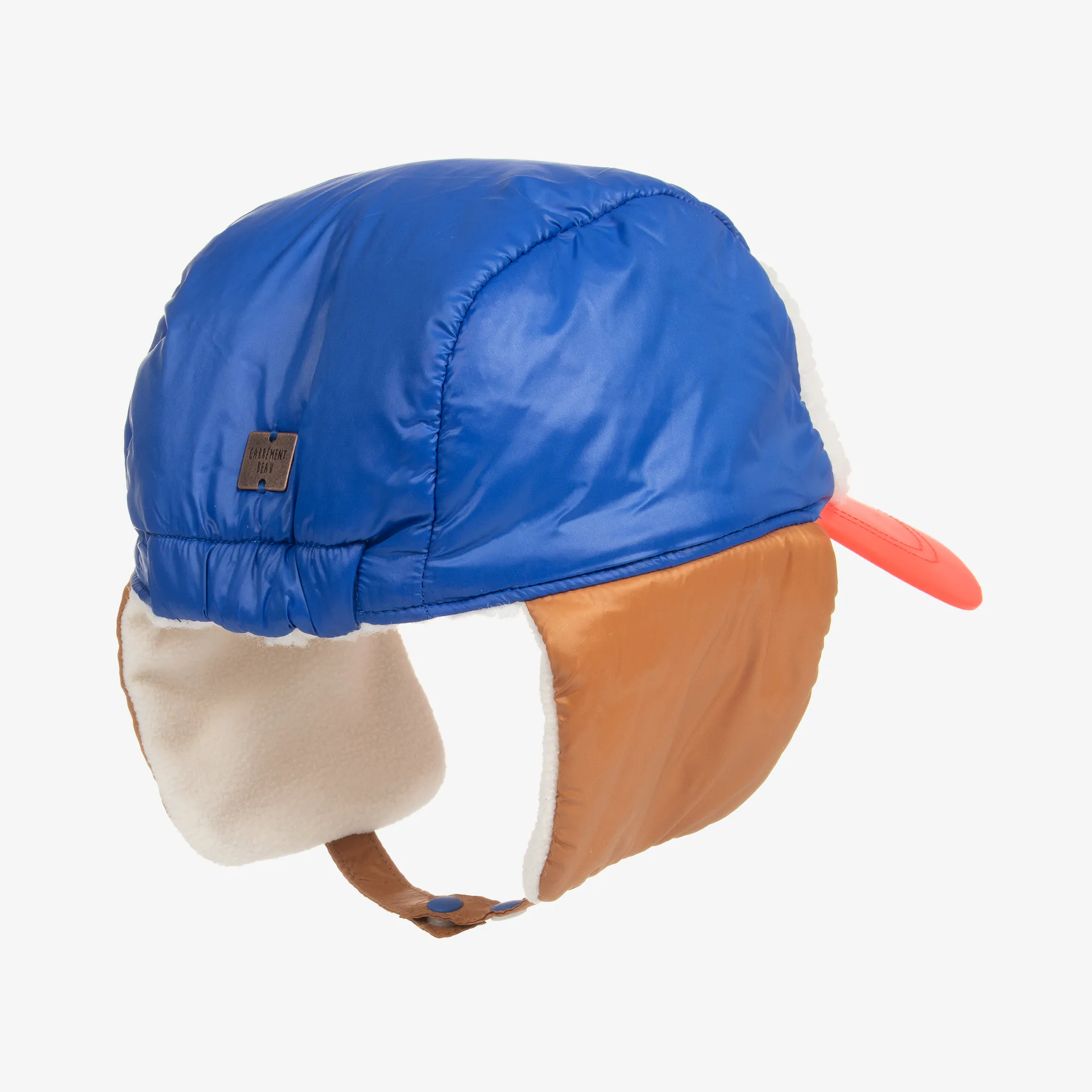 Boys Blue & Orange Fleece Hat