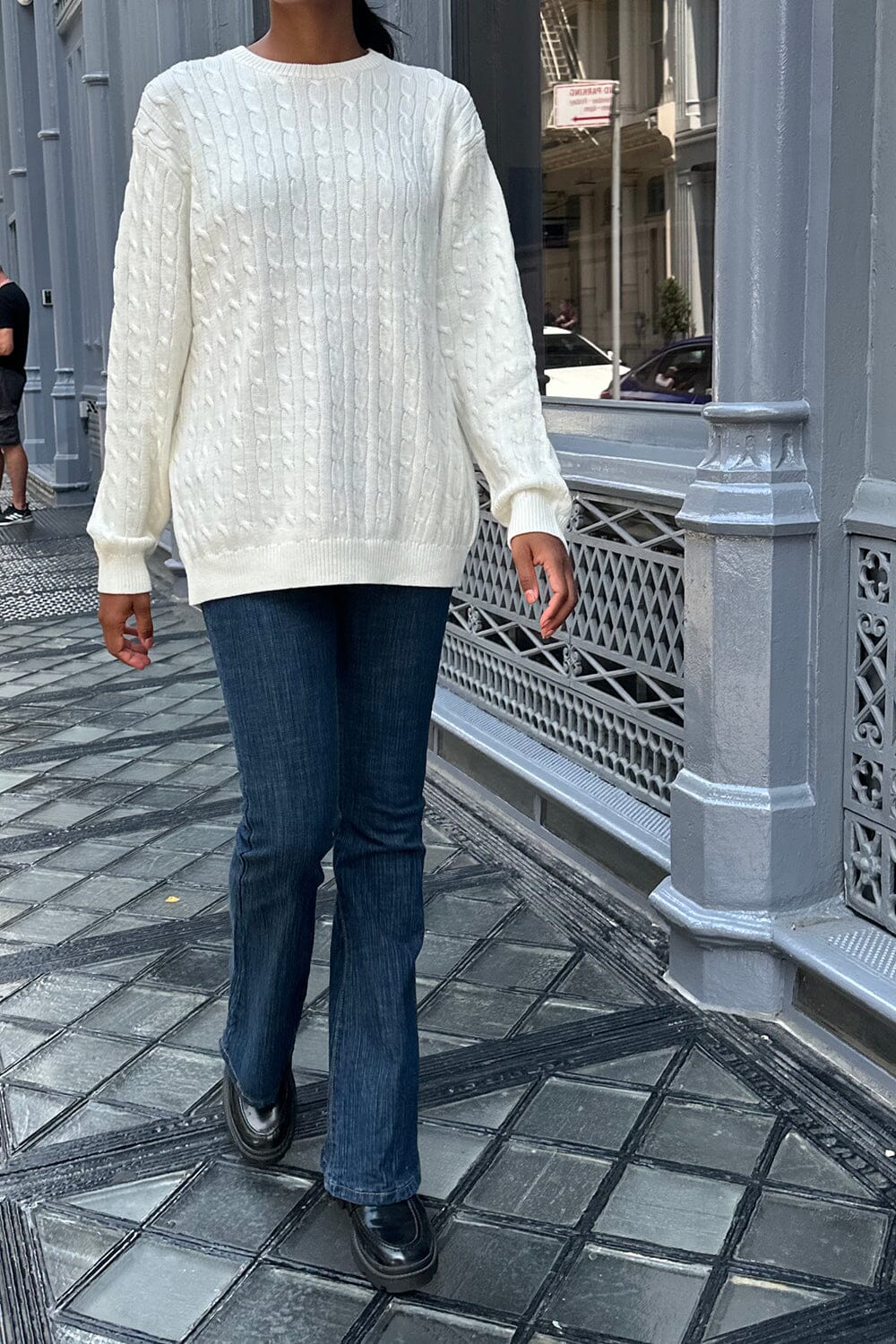 Brianna Cotton Cable Knit Sweater