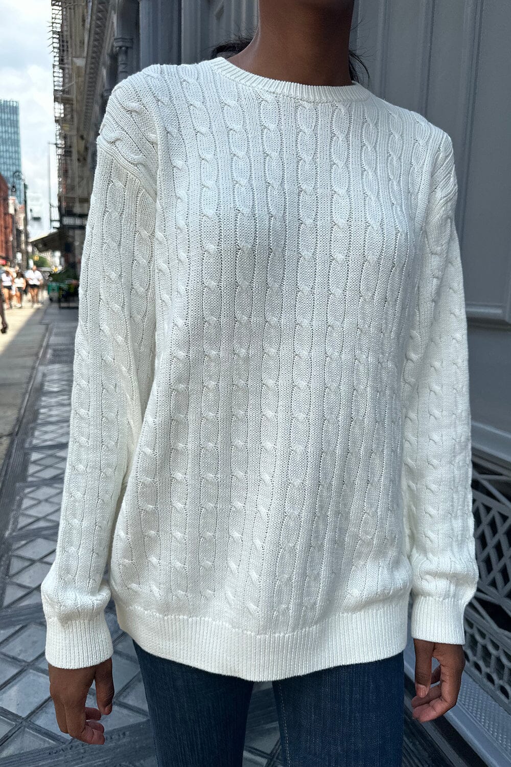 Brianna Cotton Cable Knit Sweater