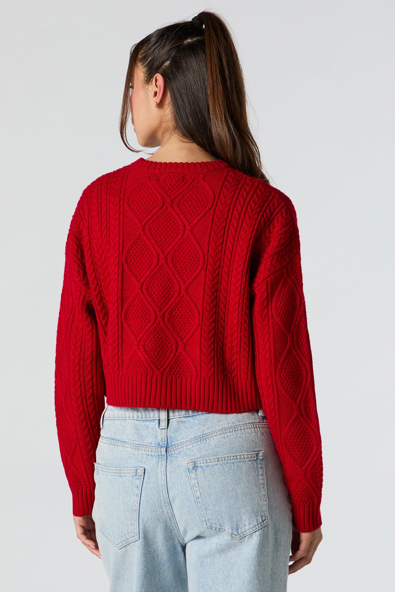 Cable Knit Cropped Sweater