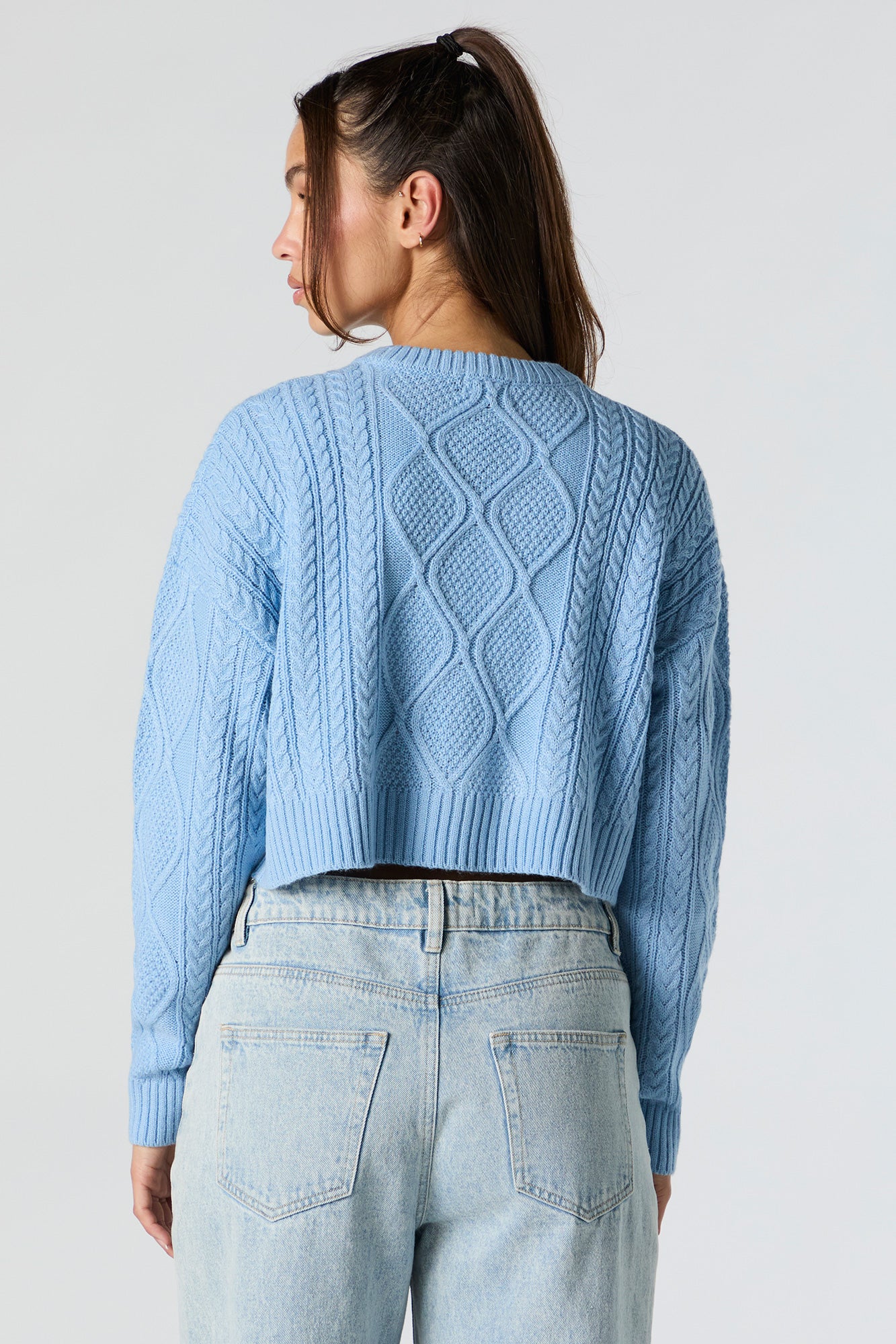 Cable Knit Cropped Sweater