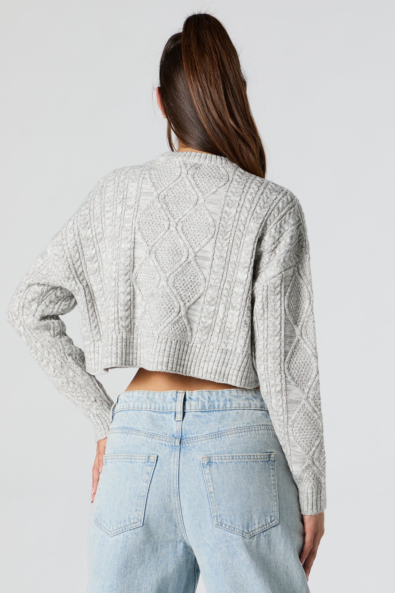 Cable Knit Cropped Sweater