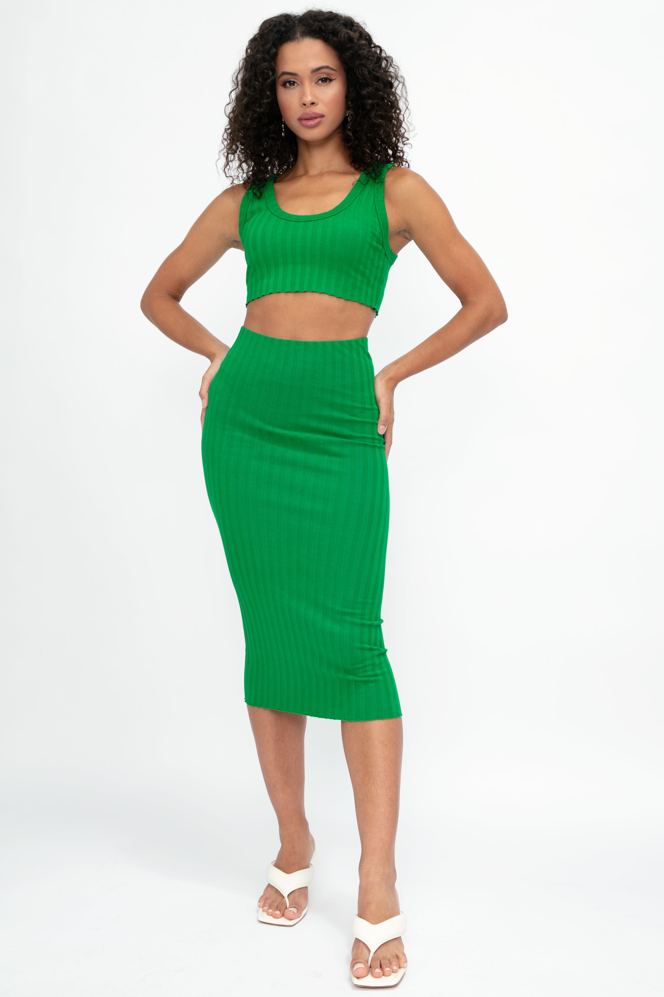 Capri Midi Skirt in Kelly Green