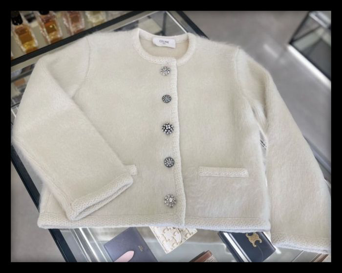 CELINE  |Cardigan jacket in brushed mohair