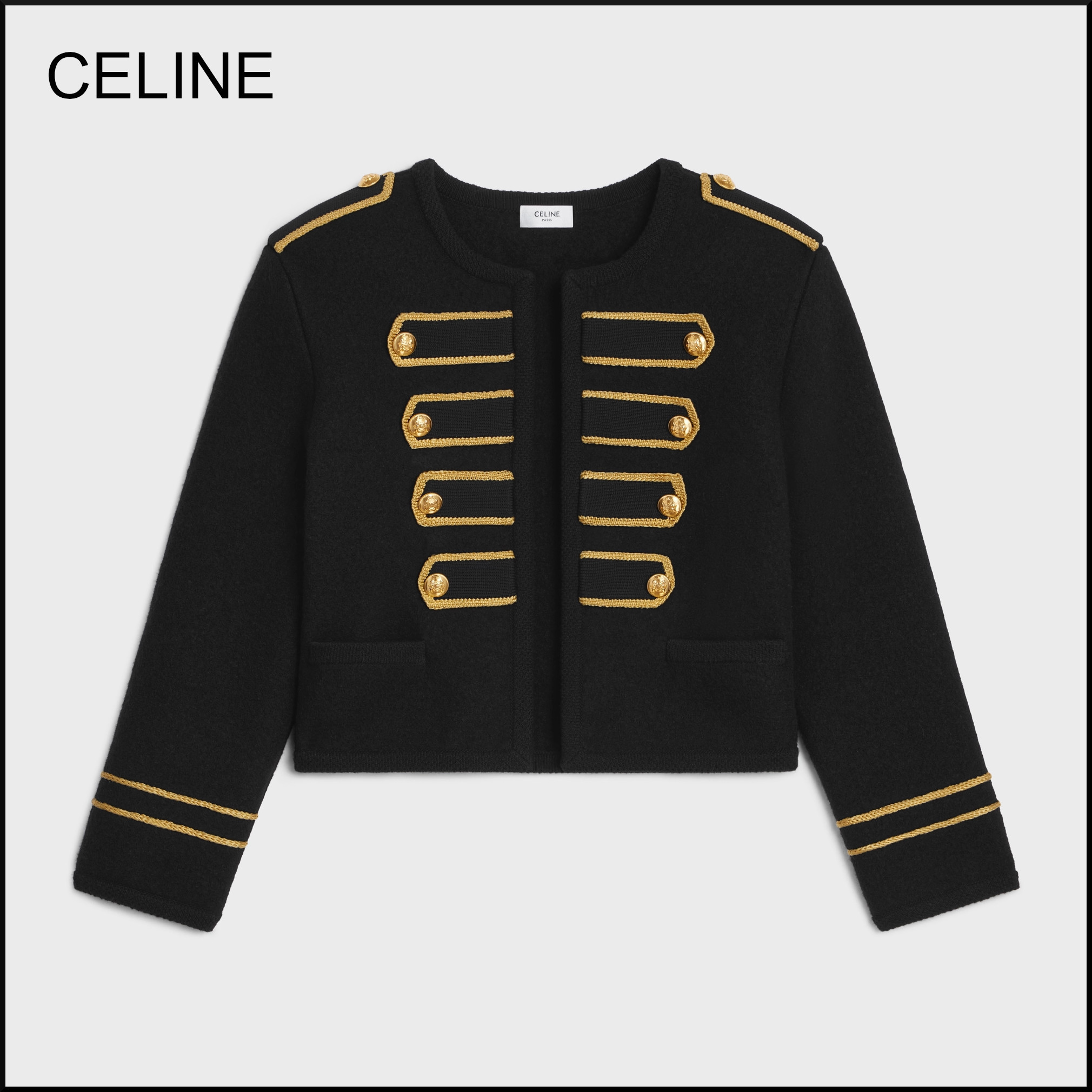 CELINE  |military cardigan jacket in wool