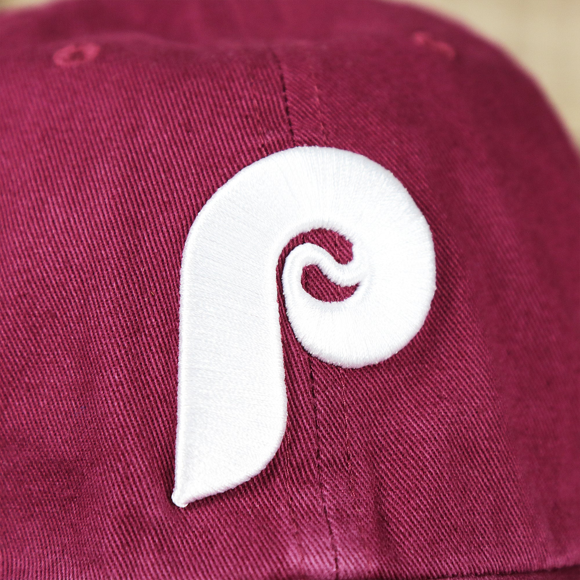 Cooperstown Philadelphia Phillies White Cooperstown Logo Dad Hat | Cardinal Dad Hat