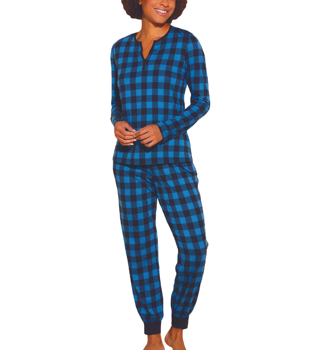 Cosabella Ski Trip Long Sleeve Top & Jogger PJ Set (SKITR9793) - Malawi Plaid