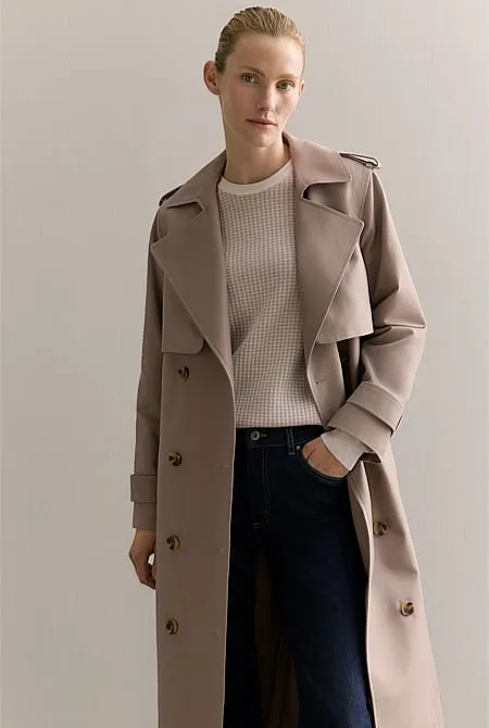 Cotton Longline Trench Coat