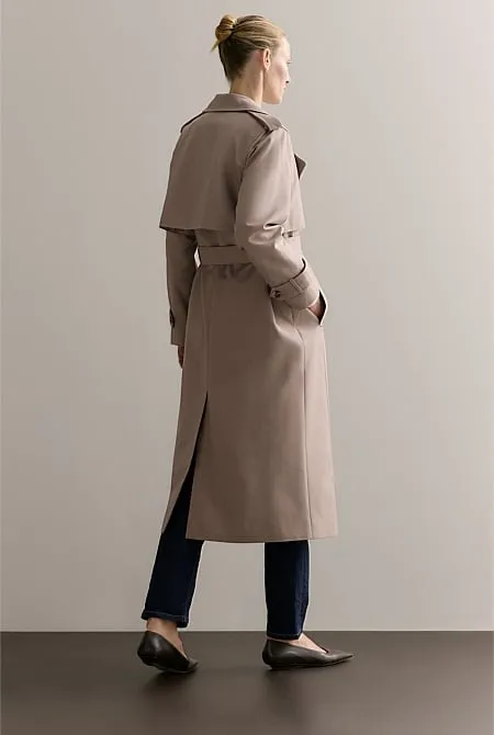 Cotton Longline Trench Coat