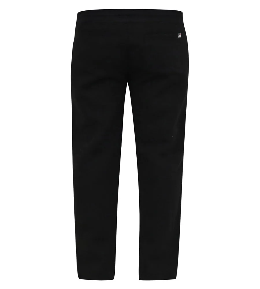 D555 Big Mens Black Embroidered Jogger With Open Hem (JENNER)