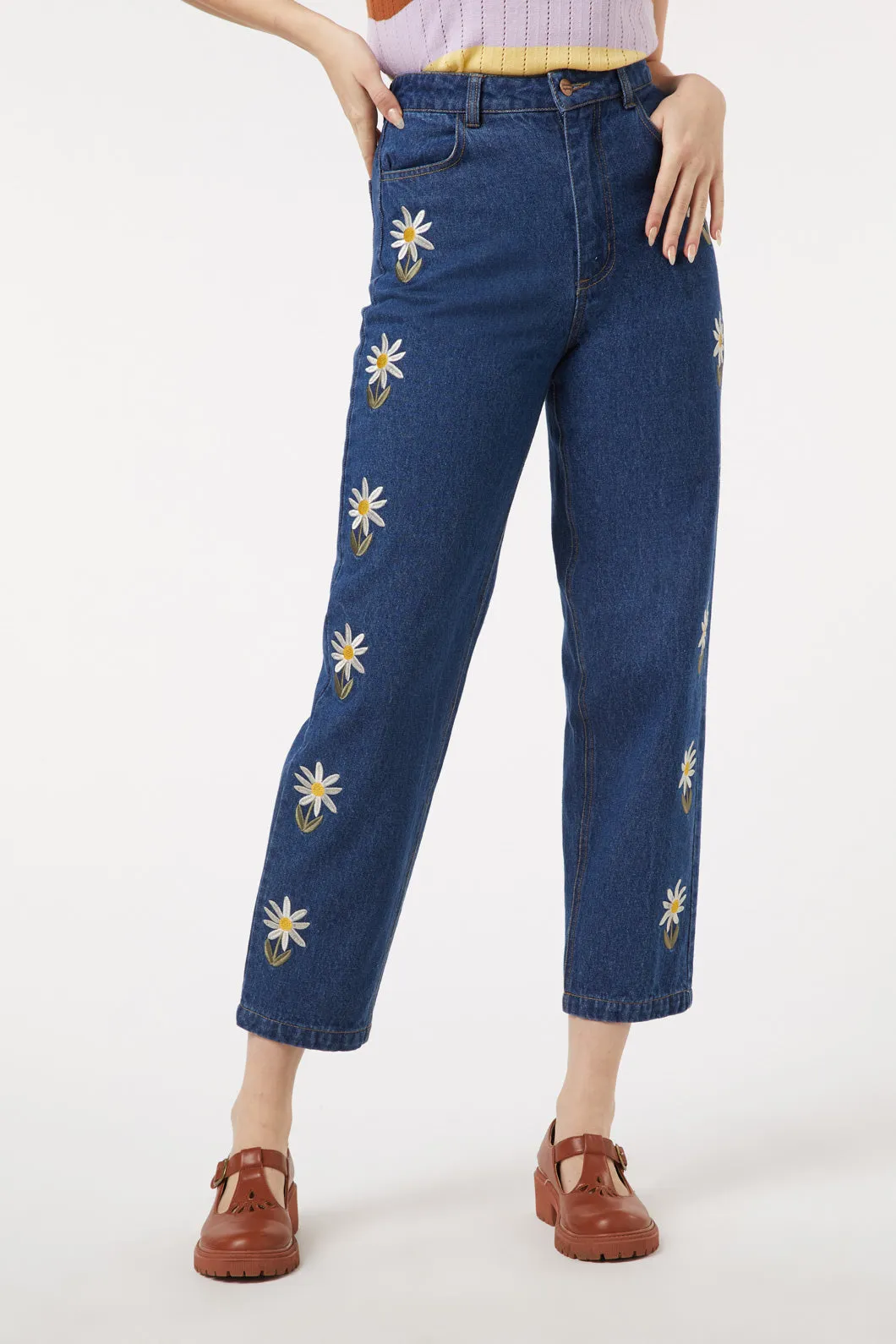 Daisy Embroidered Jean