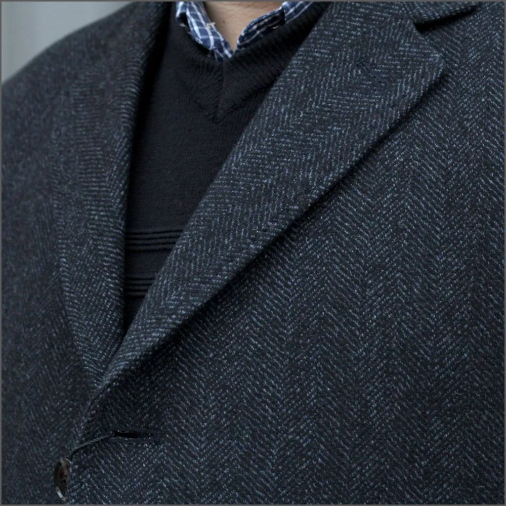 Douglas Palmer Navy Check Coat