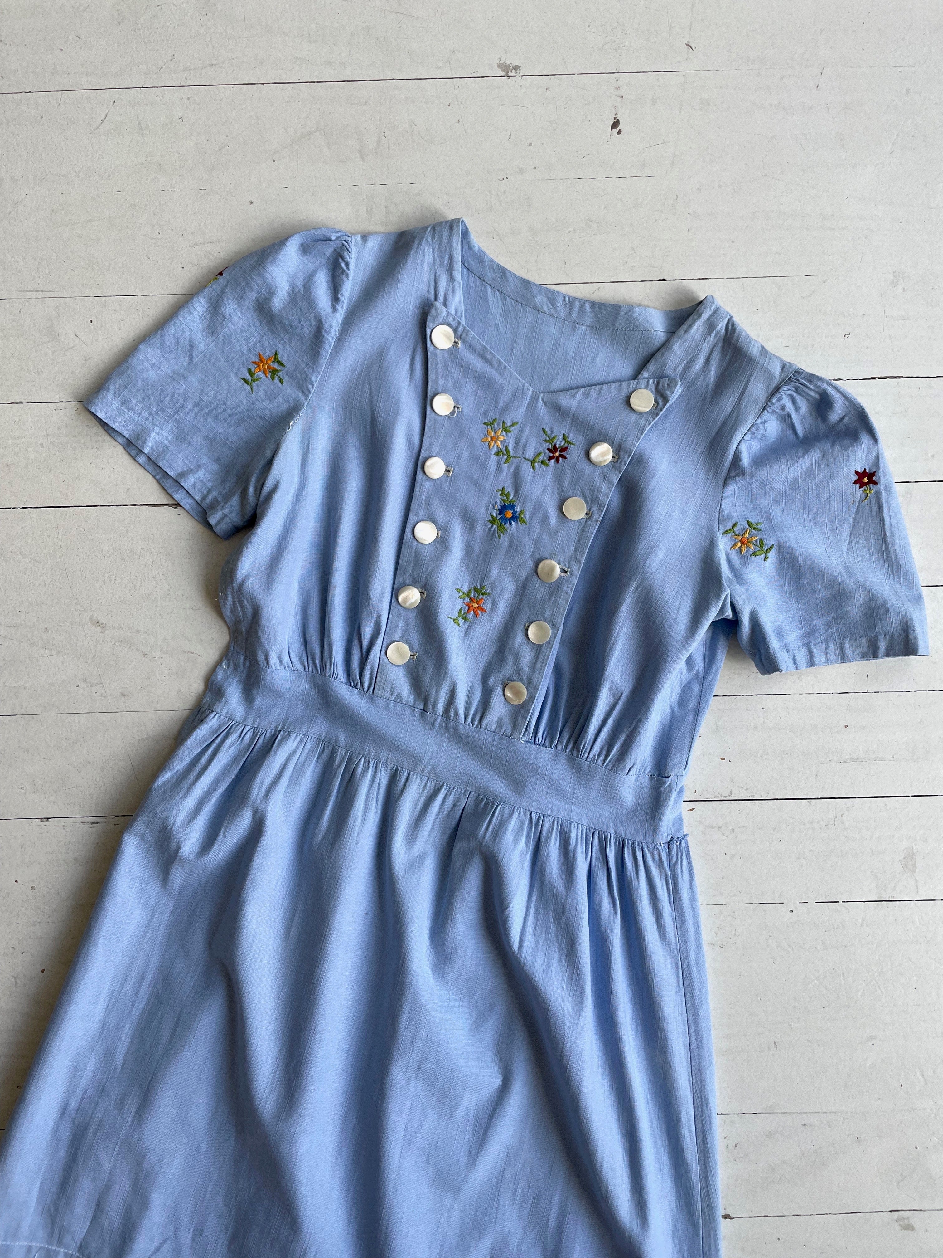 Edelweiss Linen 1940s Dress