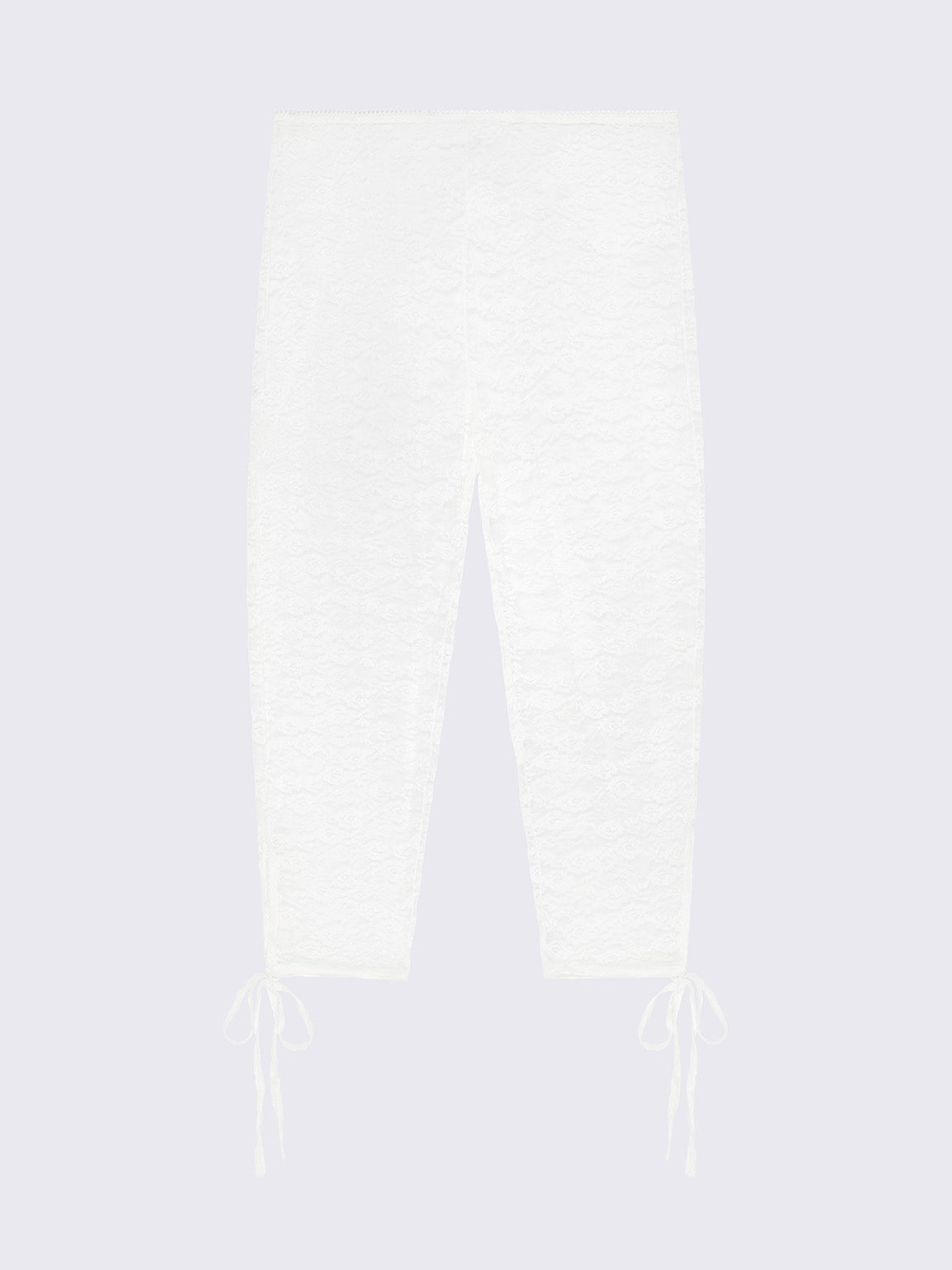 Elara White Lace Capri Leggings