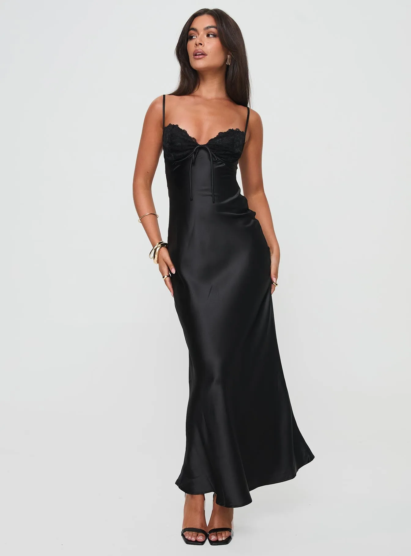 Fadyen Bias Cut Maxi Dress Black Petite