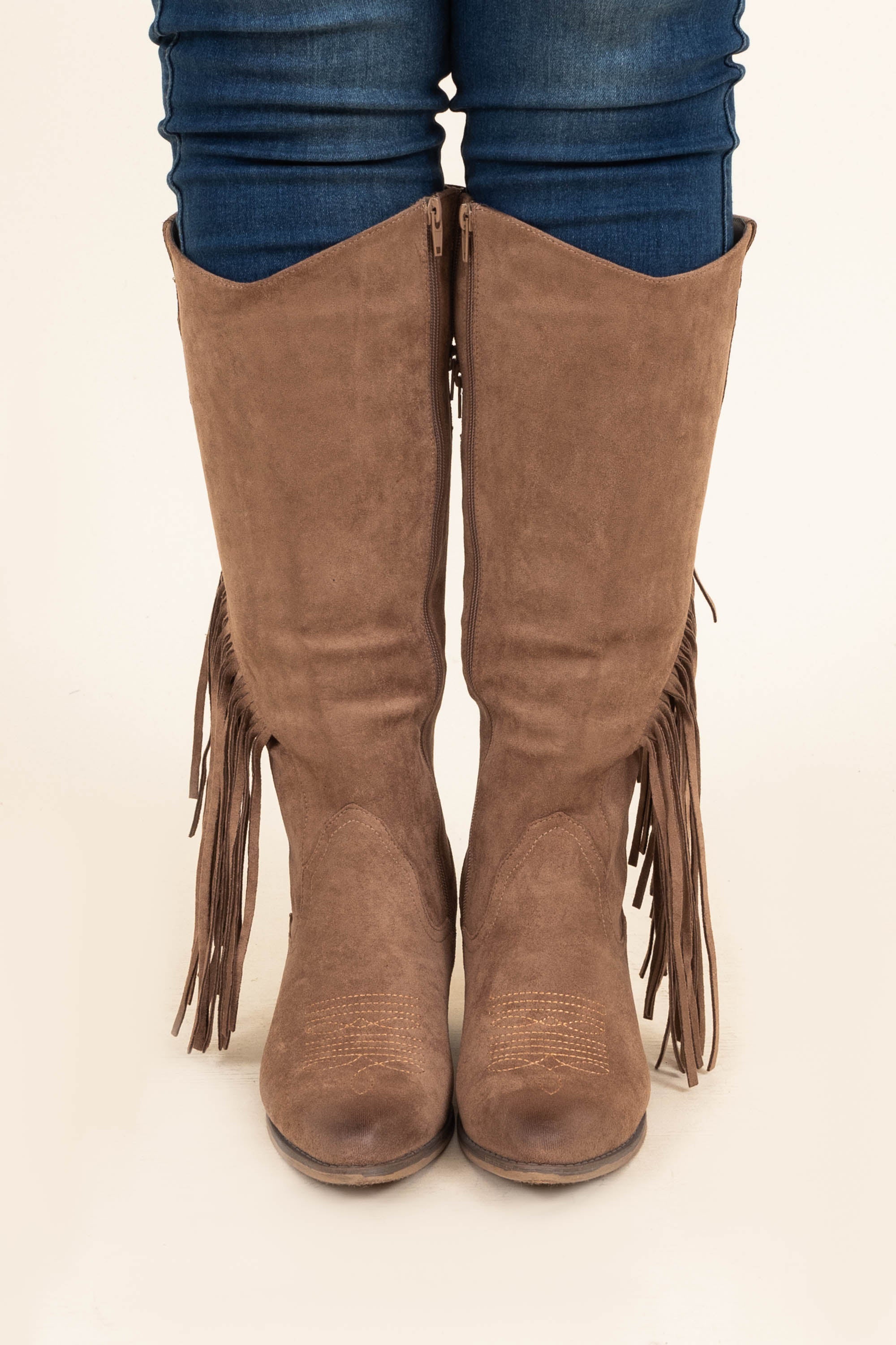 Finally Fringe Boots, Brown