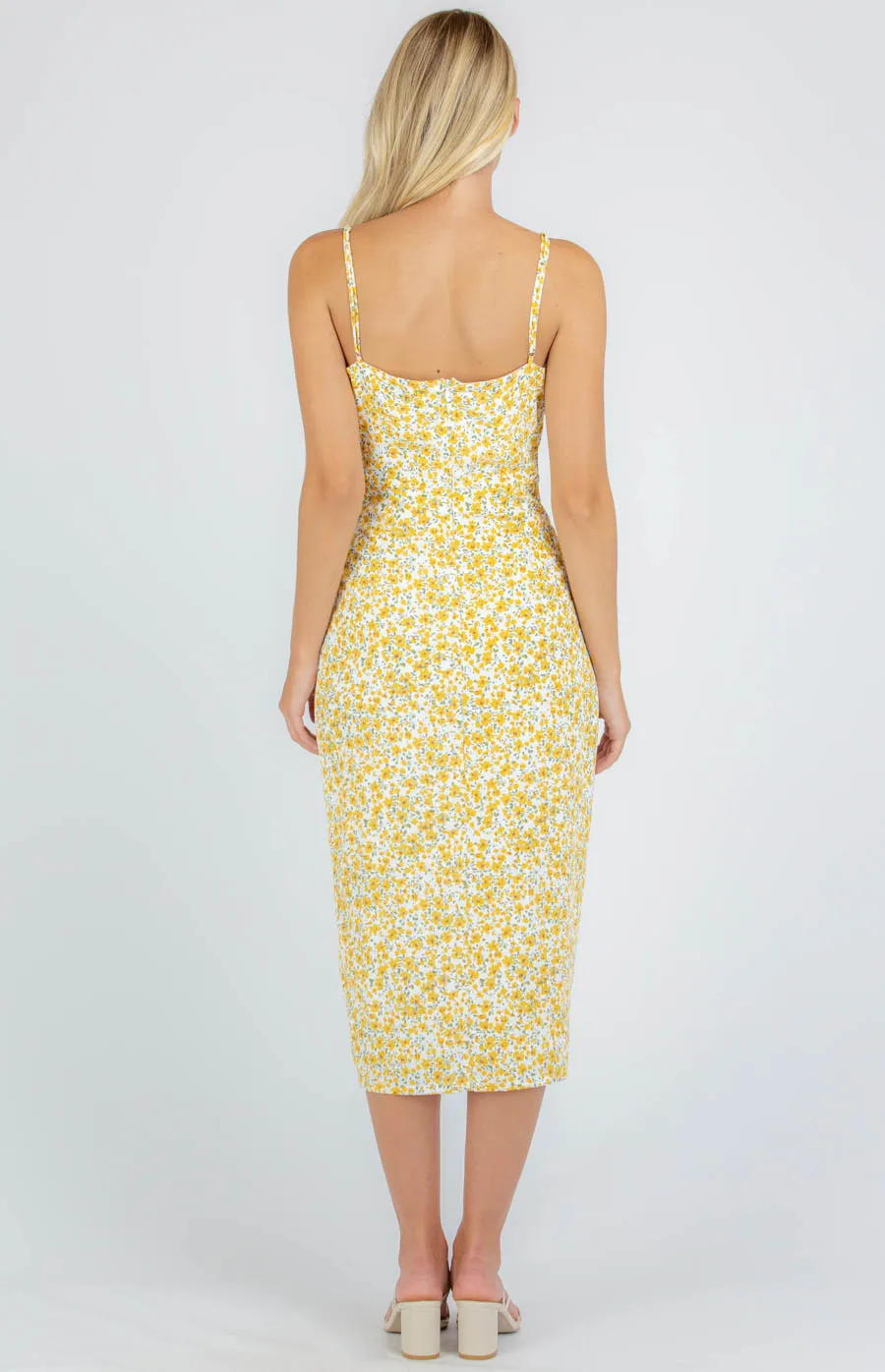 Floral Midi Dress with Side Split Hem (SDR933B) 