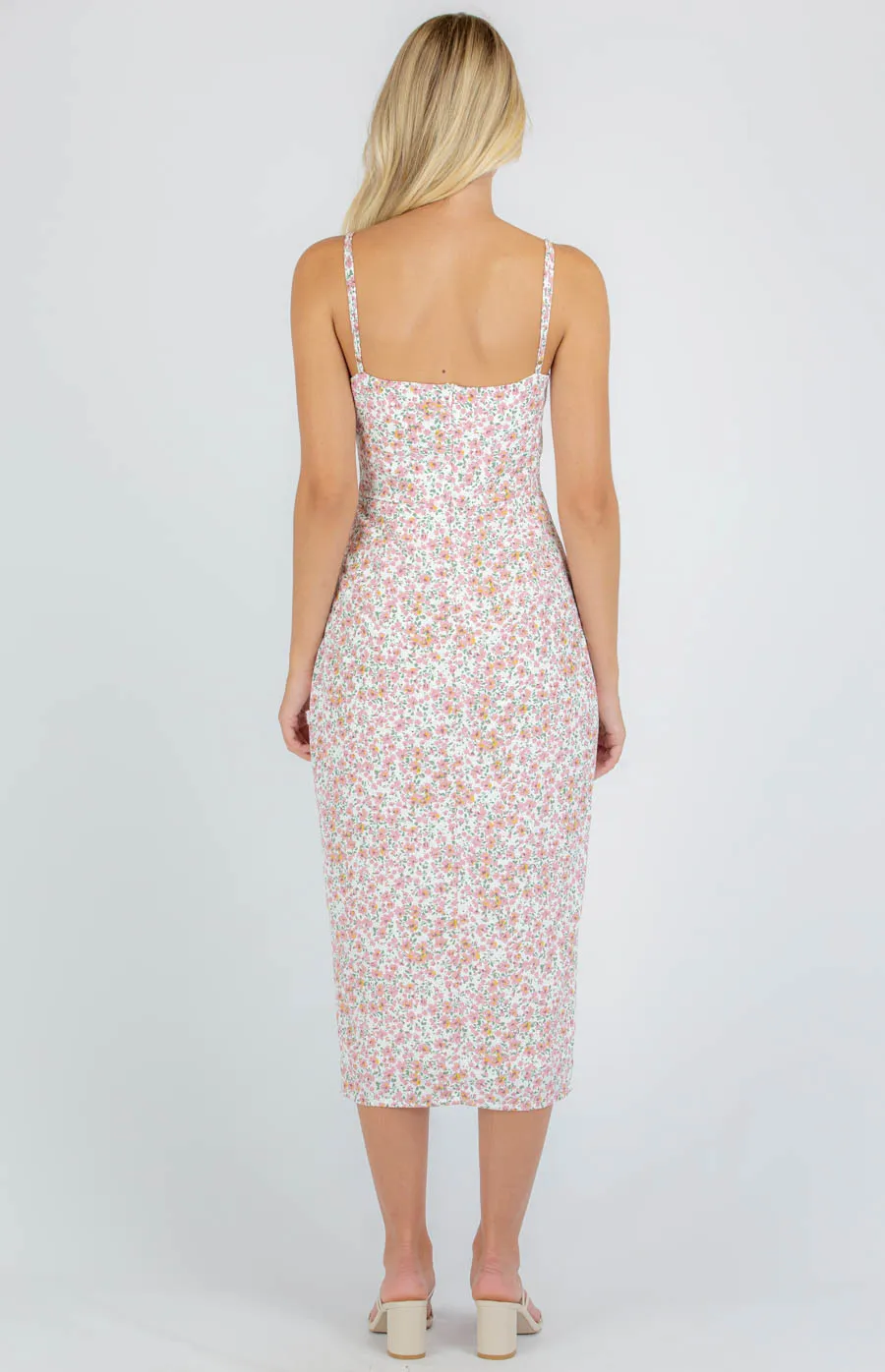 Floral Midi Dress with Side Split Hem (SDR933B) 