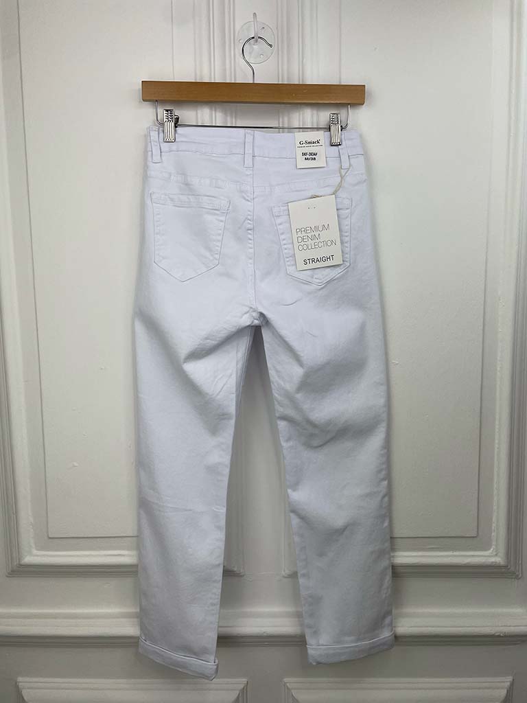 G-Smack Straight Leg Jeans - White