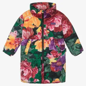 Girls Floral Puffer Coat