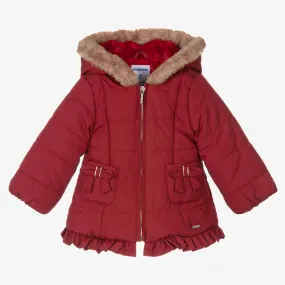 Girls Red Puffer Coat