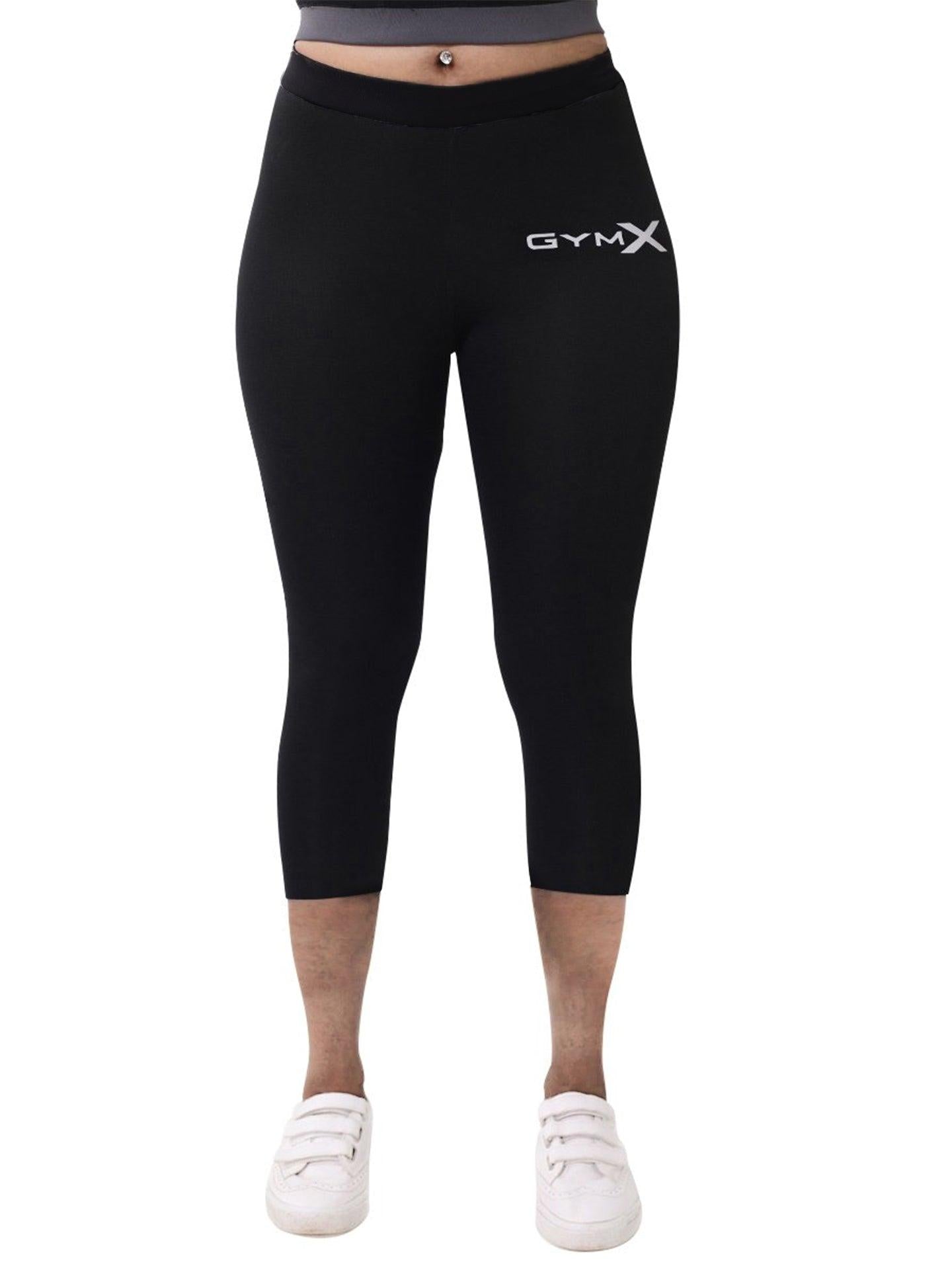 GymX Jet Black Capri Leggings- Sale