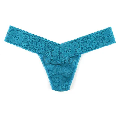 Hanky Panky Daily Lace Low Rise Thong, Tidal Teal Blue