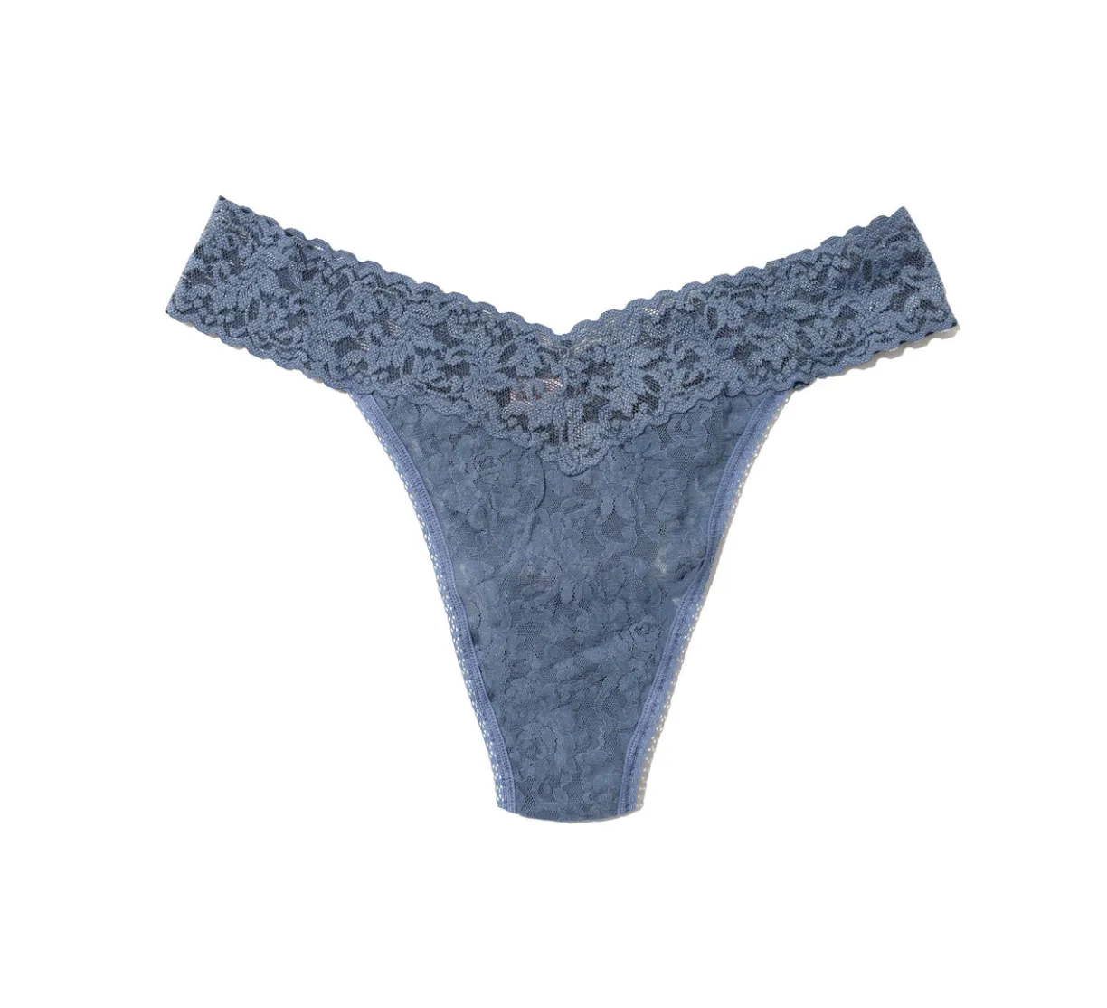 HANKY PANKY SIGNATURE LACE ORIGINAL RISE THONG TOUR GUIDE BLUE