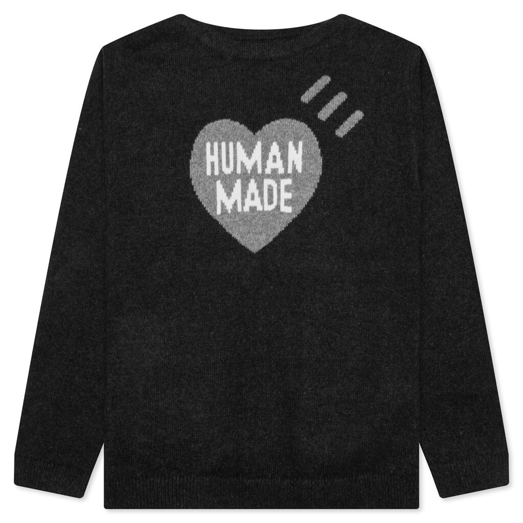 Heart Knit Sweater - Black